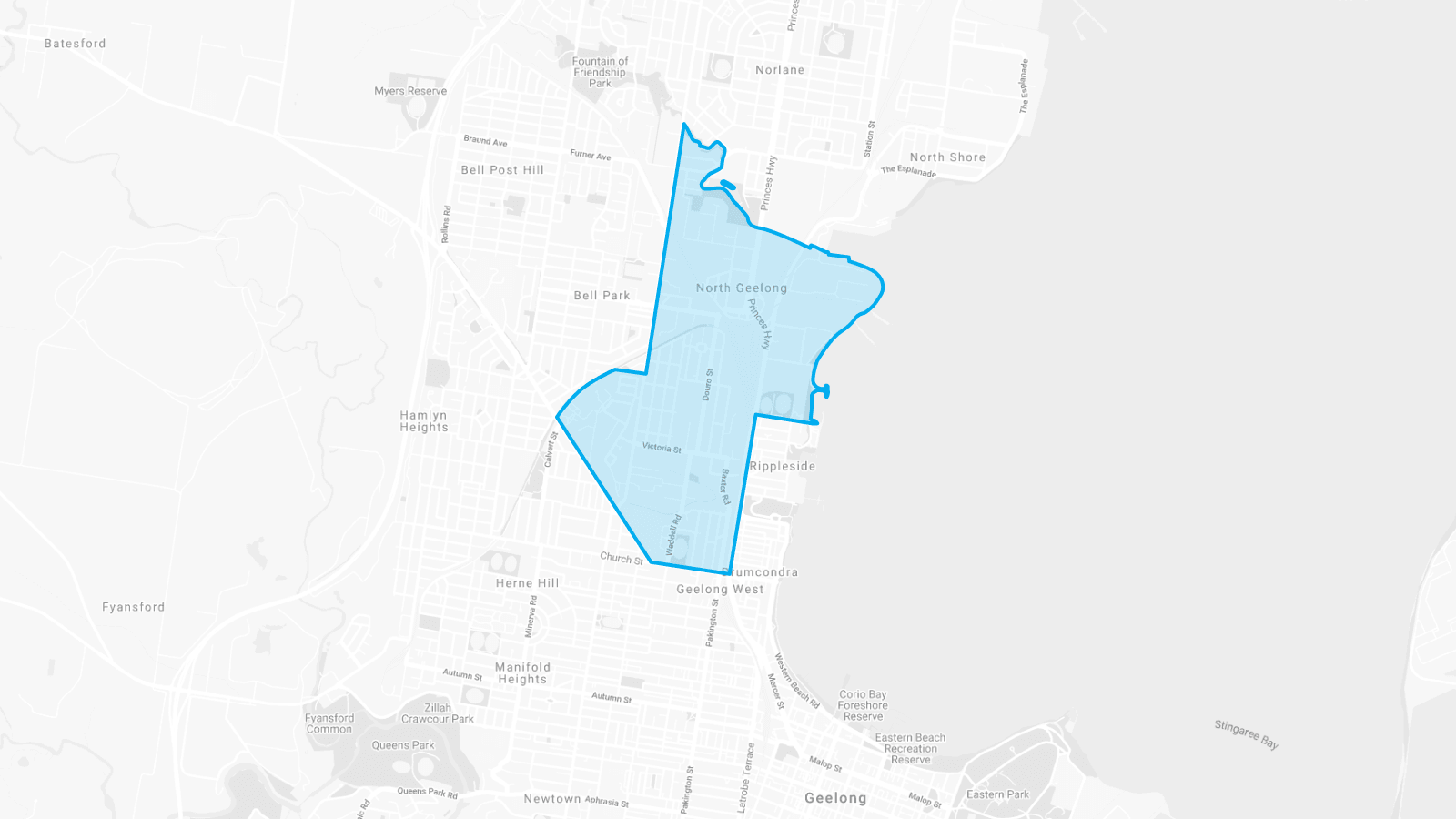 Map of Geelong North